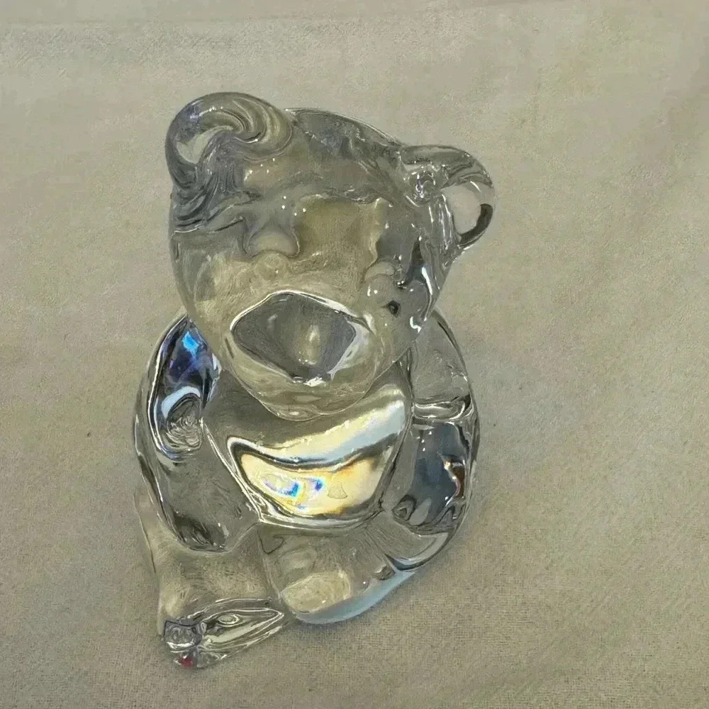 Princess House Crystal Glass Bear Figurine Paper Weight Decoration Germany VTG - Picture 5 of 10